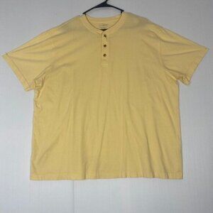 LL Bean Polo Shirt Mens Size XLarge Yellow 100% Cotton Short SleeveButtons